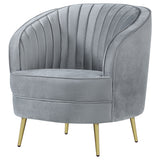 Chair - Sophia Upholstered Chair Grey and Gold