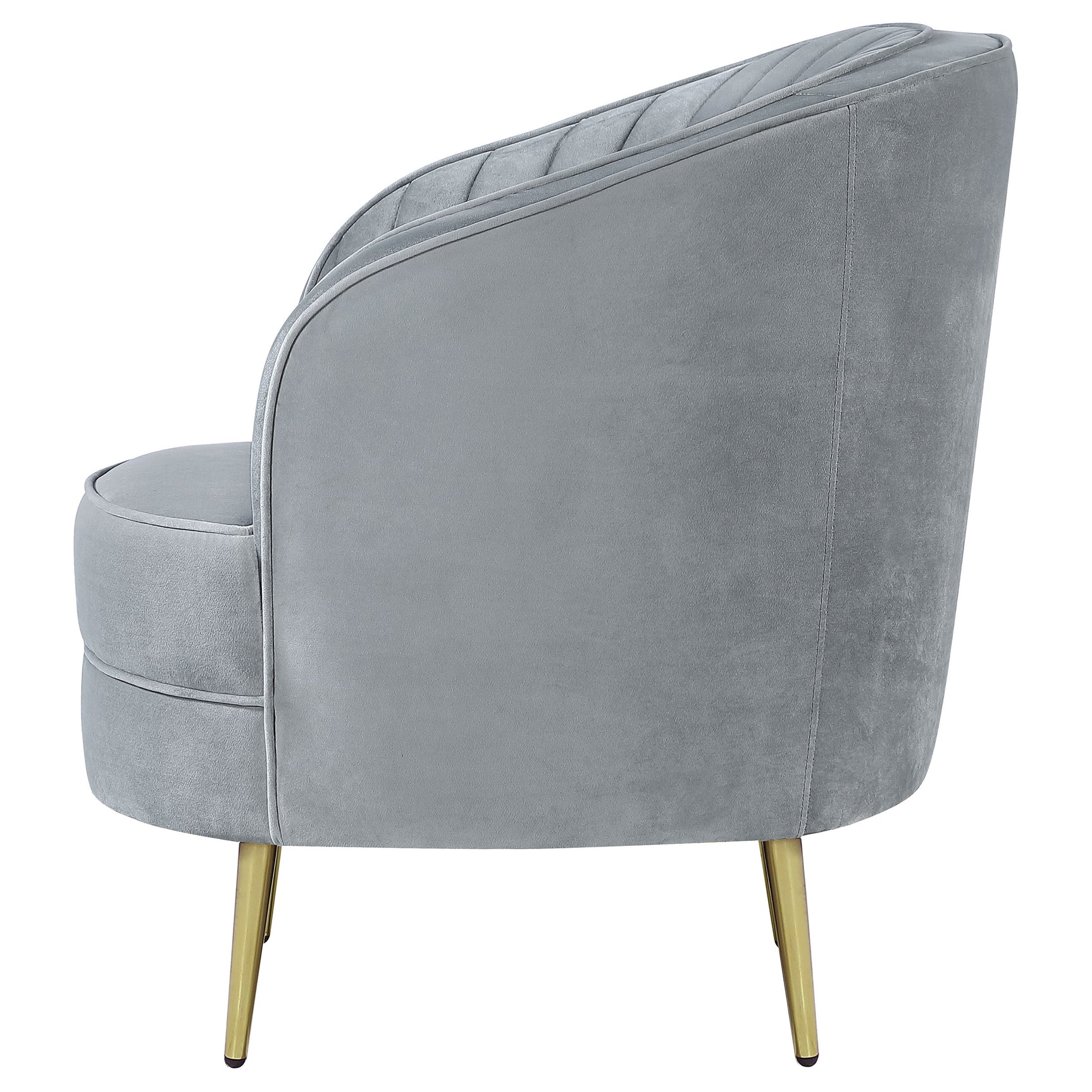 Chair - Sophia Upholstered Chair Grey and Gold