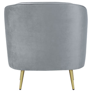 Chair - Sophia Upholstered Chair Grey and Gold