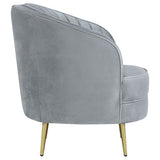 Chair - Sophia Upholstered Chair Grey and Gold