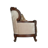 Devayne Loveseat W/4 Pillows(Same Lv01583) 50686 Pattern Fabric & Dark Walnut Finish | Acme | Home Elegance USA