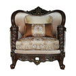 Devayne Chair W/2 Pillows(Same Lv01584) 50687 Pattern Fabric & Dark Walnut Finish | Acme | Home Elegance USA
