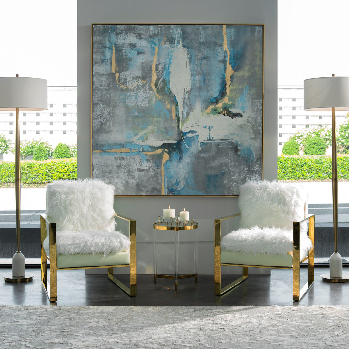 Meditation Modern Art - Light Blue by Uttermost - View 5