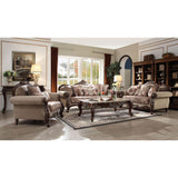 Acme - Mehadi Sofa W/8 Pillows 50690 Velvet & Walnut Finish