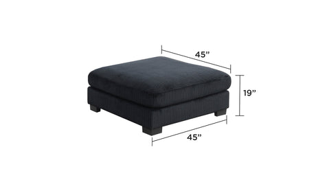 Bentley Modern Style Modular Sectional unique layout made with Corduroy fabric and wood in Black Setup-1 (NJ Warehouse Inventory) - sold by Home Elegance USA