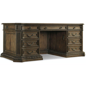 Hooker Furniture Rhapsody Executive Desk – Walnut Wood & Leather Writing Surface