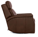Kaufman ZG Swivel Power Recliner With Pop-Up Headrest - Dark Brown by Hooker Furniture - View 8