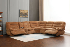 Emmy Orange Chenille Power Motion Sectional Sofa - sold by Home Elegance USA