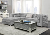 Bellaire Button - tufted Upholstered Sectional Silver | Coaster - 508280 - Home Elegance USA - 2