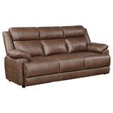 Sofa 2 Pc Set - Ellington 2-piece Upholstered Padded Arm Sofa Set Dark Brown