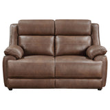 Sofa 2 Pc Set - Ellington 2-piece Upholstered Padded Arm Sofa Set Dark Brown