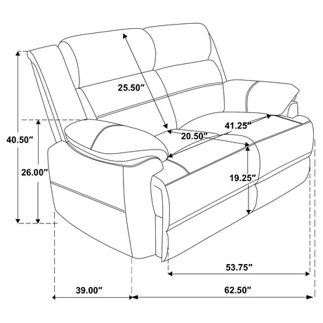 Sofa 2 Pc Set - Ellington 2-piece Upholstered Padded Arm Sofa Set Dark Brown