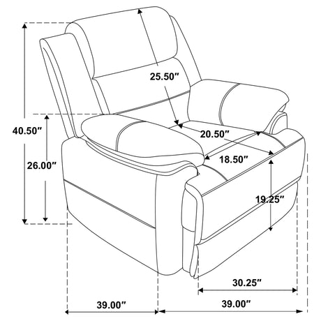 Sofa 3 Pc Set - Ellington 3-piece Upholstered Padded Arm Sofa Set Dark Brown