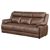 Sofa - Ellington Upholstered Padded Arm Sofa Dark Brown