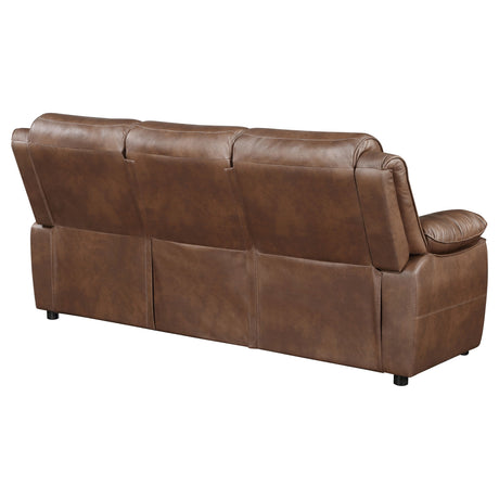 Sofa - Ellington Upholstered Padded Arm Sofa Dark Brown