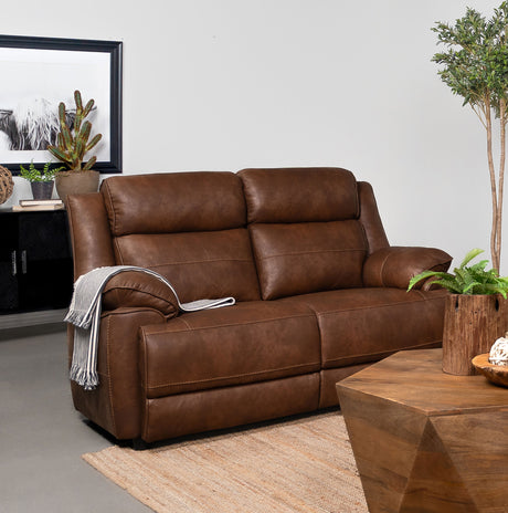 Loveseat - Ellington Upholstered Padded Arm Loveseat Dark Brown