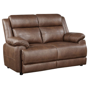 Loveseat - Ellington Upholstered Padded Arm Loveseat Dark Brown