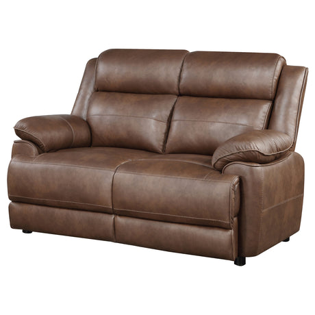 Loveseat - Ellington Upholstered Padded Arm Loveseat Dark Brown