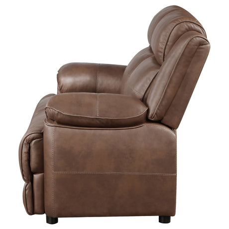 Loveseat - Ellington Upholstered Padded Arm Loveseat Dark Brown