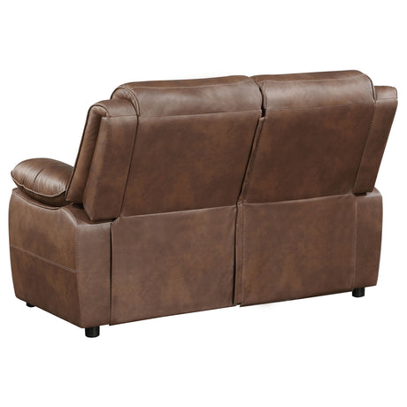 Loveseat - Ellington Upholstered Padded Arm Loveseat Dark Brown