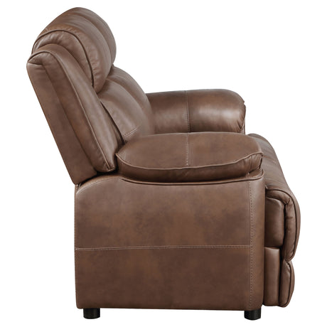 Loveseat - Ellington Upholstered Padded Arm Loveseat Dark Brown