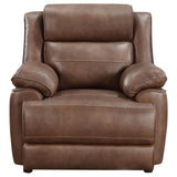 Chair - Ellington Upholstered Padded Arm Accent Chair Dark Brown