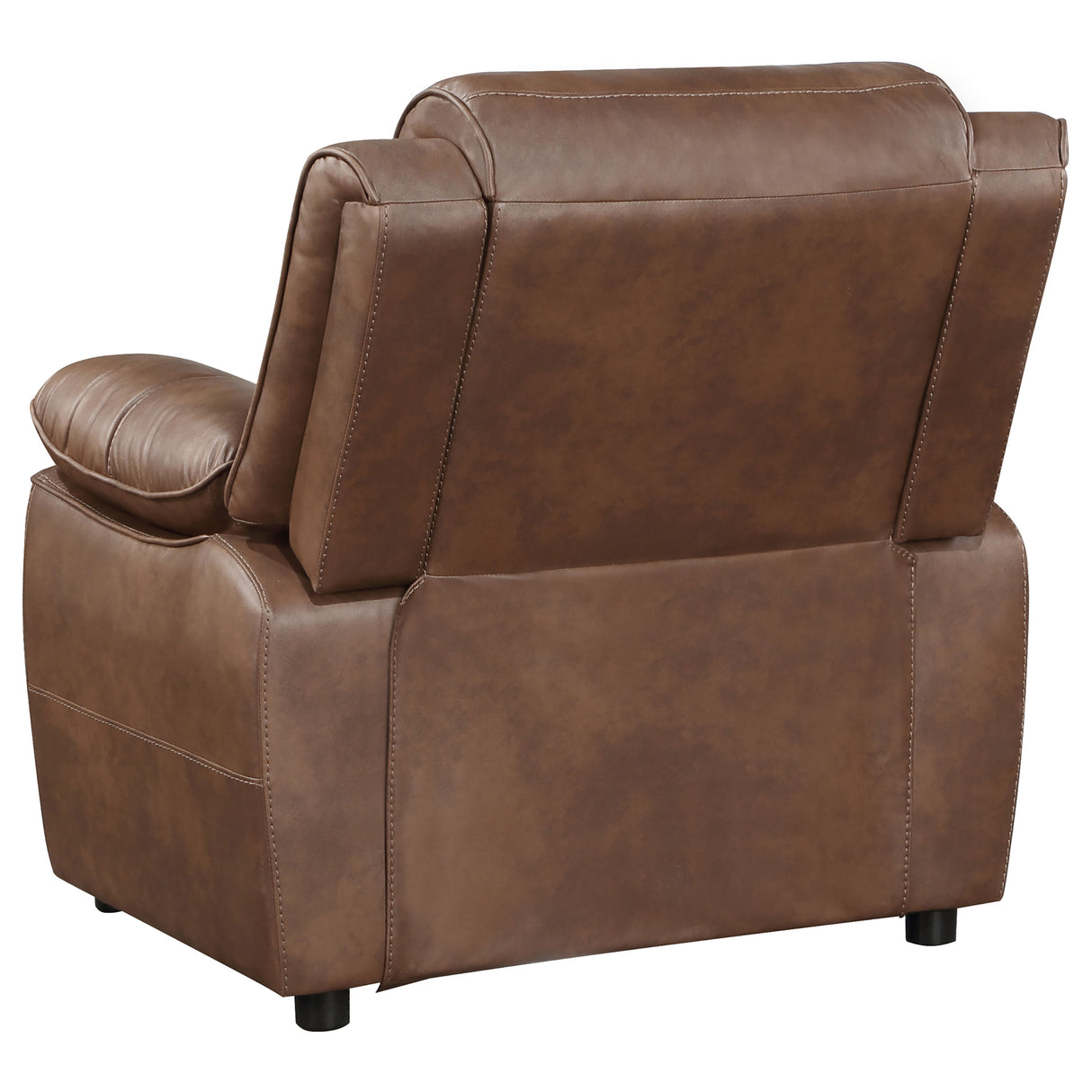 Chair - Ellington Upholstered Padded Arm Accent Chair Dark Brown