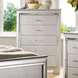 Contemporary Style 1pc Chest Crocodile Texture Diamond Crushed Handles English Dovetail Drawers Silver Finish Bedroom Furniture