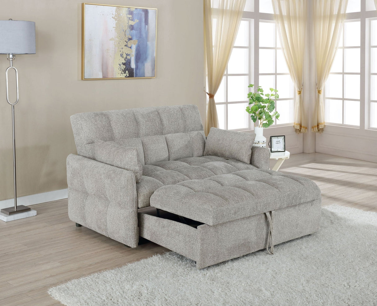 Cotswold Tufted Cushion Sleeper Sofa Bed Light Grey | Coaster - 508307 - Home Elegance USA - 3