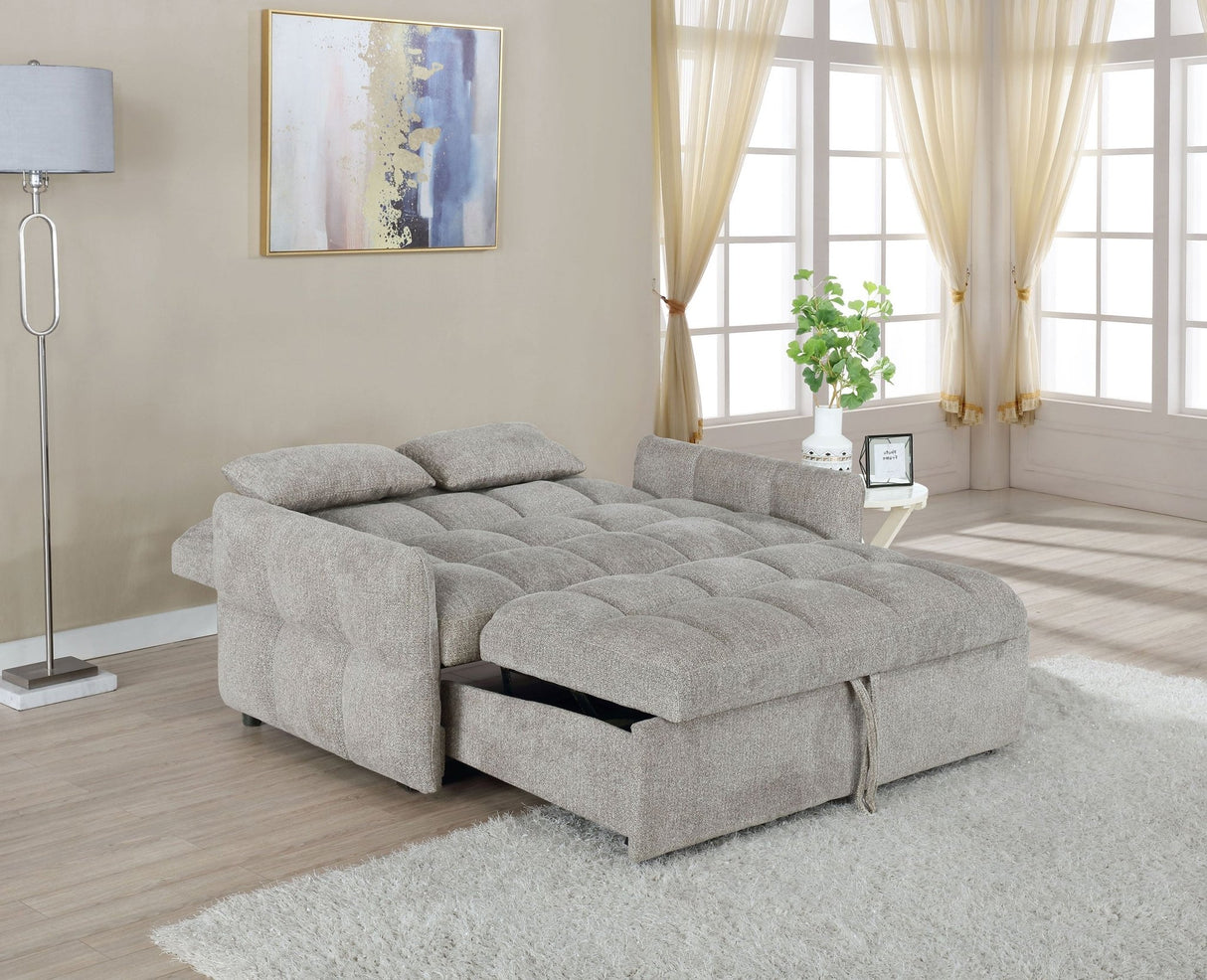 Cotswold Tufted Cushion Sleeper Sofa Bed Light Grey | Coaster - 508307 - Home Elegance USA - 4