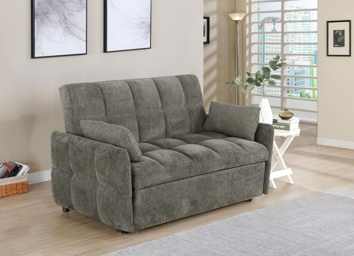 Cotswold Tufted Cushion Sleeper Sofa Bed Dark Grey | Coaster - 508308 - Home Elegance USA - 2