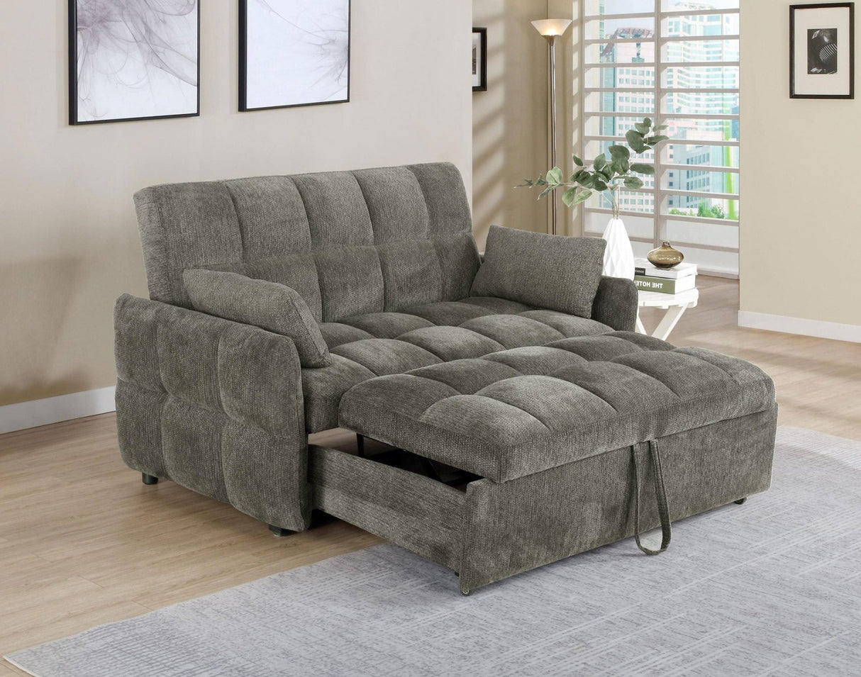 Cotswold Tufted Cushion Sleeper Sofa Bed Dark Grey | Coaster - 508308 - Home Elegance USA - 3