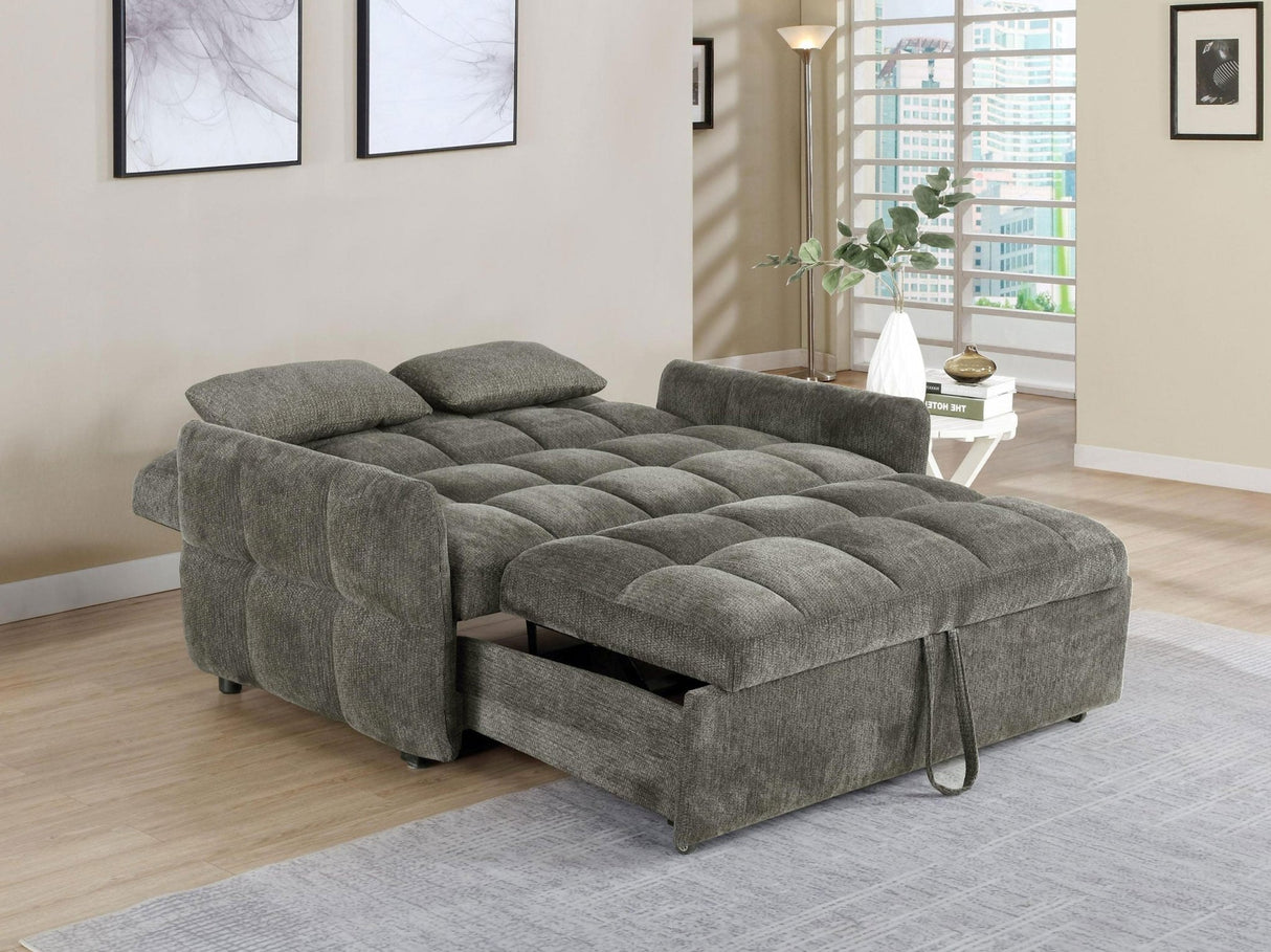 Cotswold Tufted Cushion Sleeper Sofa Bed Dark Grey | Coaster - 508308 - Home Elegance USA - 4