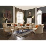 Daesha Sofa W/8 Pillows 50835 Tan Flannel & Antique Gold Finish | Acme - 50835 - Home Elegance USA - 5