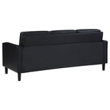 Sofa - Ruth Upholstered Track Arm Faux Leather Sofa Black