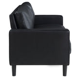 Sofa - Ruth Upholstered Track Arm Faux Leather Sofa Black