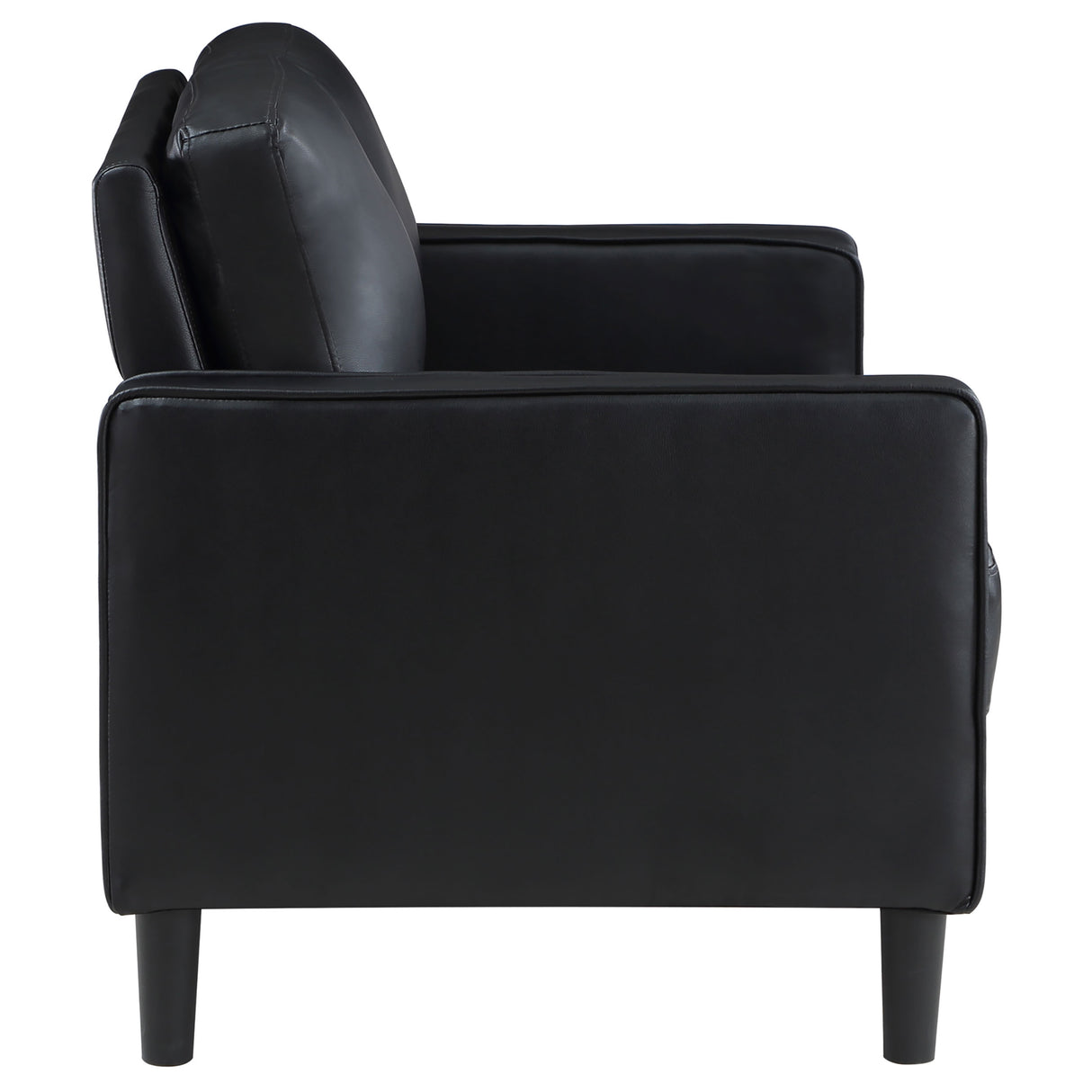 Loveseat - Ruth Upholstered Track Arm Faux Leather Loveseat Black