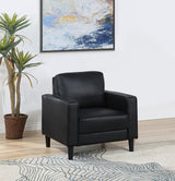 Chair - Ruth Upholstered Track Arm Faux Leather Accent Chair Black