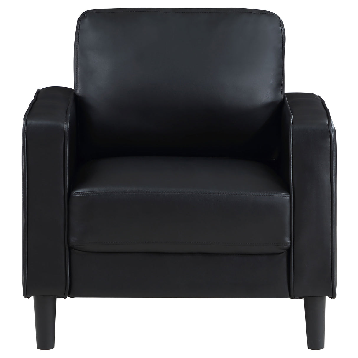 Chair - Ruth Upholstered Track Arm Faux Leather Accent Chair Black