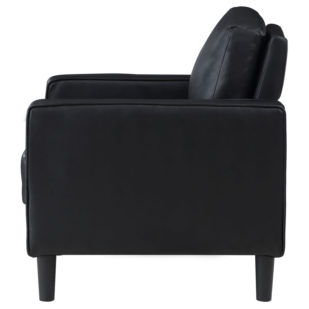 Chair - Ruth Upholstered Track Arm Faux Leather Accent Chair Black