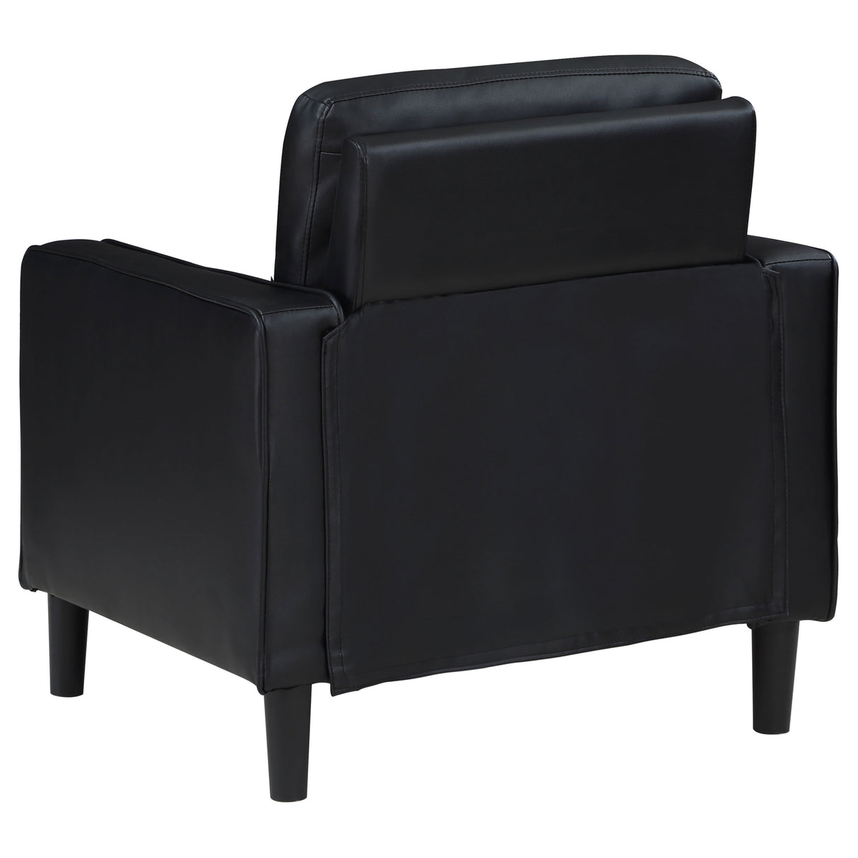 Chair - Ruth Upholstered Track Arm Faux Leather Accent Chair Black