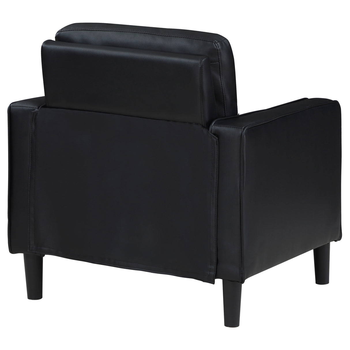 Chair - Ruth Upholstered Track Arm Faux Leather Accent Chair Black