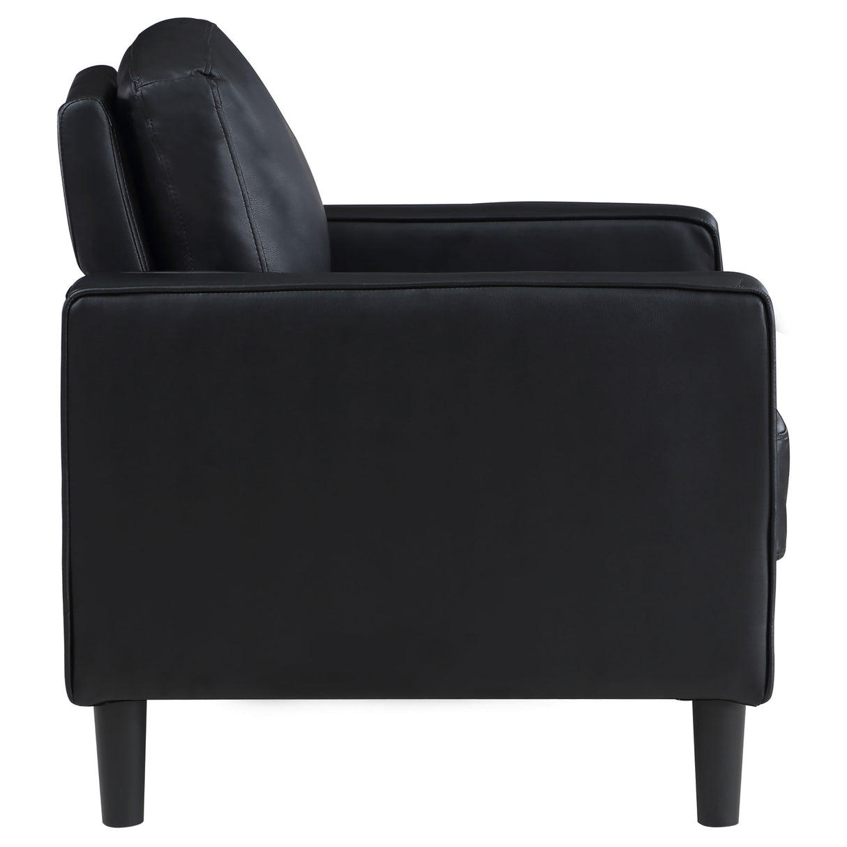 Chair - Ruth Upholstered Track Arm Faux Leather Accent Chair Black
