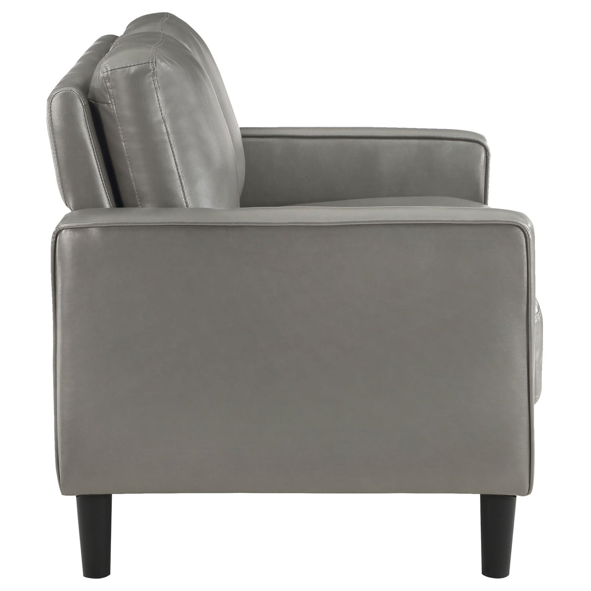 Sofa 2 Pc Set - Ruth 2-piece Upholstered Track Arm Faux Leather Sofa Set Grey