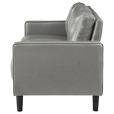 Sofa - Ruth Upholstered Track Arm Faux Leather Sofa Grey