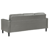 Sofa - Ruth Upholstered Track Arm Faux Leather Sofa Grey