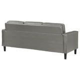 Sofa - Ruth Upholstered Track Arm Faux Leather Sofa Grey