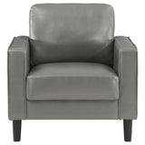 Chair - Ruth Upholstered Track Arm Faux Leather Accent Chair Grey