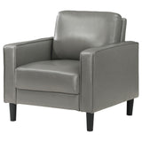 Chair - Ruth Upholstered Track Arm Faux Leather Accent Chair Grey