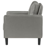 Chair - Ruth Upholstered Track Arm Faux Leather Accent Chair Grey